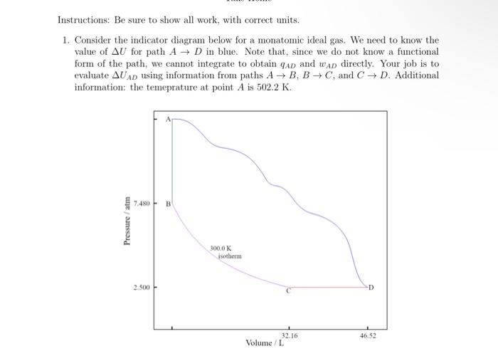  Instructions: Be sure to show all work, with correct units. 1.