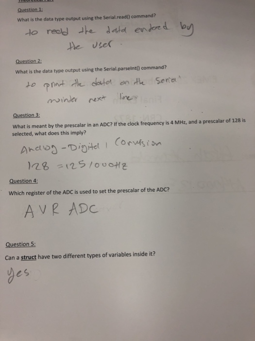  Reanswer Question 1 What is the data type output using the