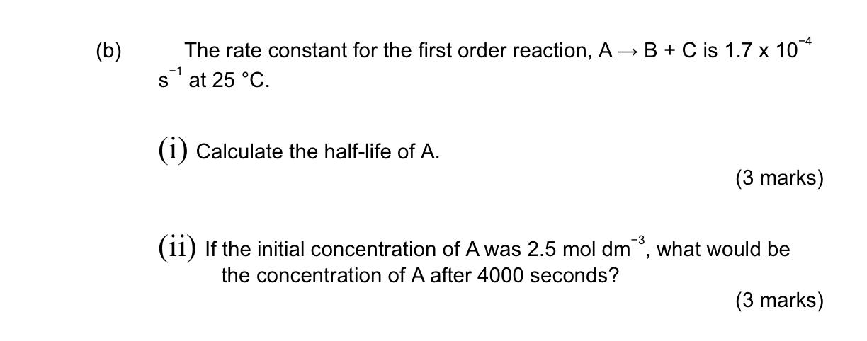 The rate constant for the first order reaction, AB+C is 1.7104