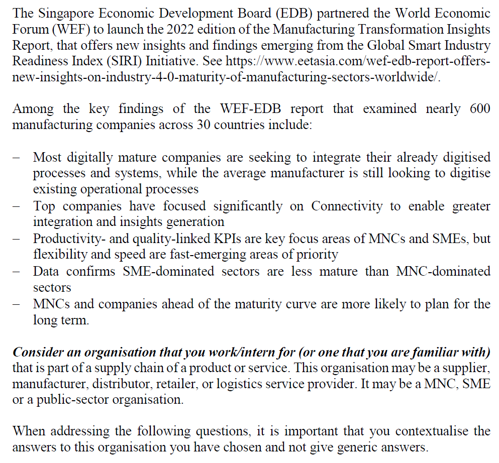 \fQuestion 2 Examine one (1 ) main issue that is presenting