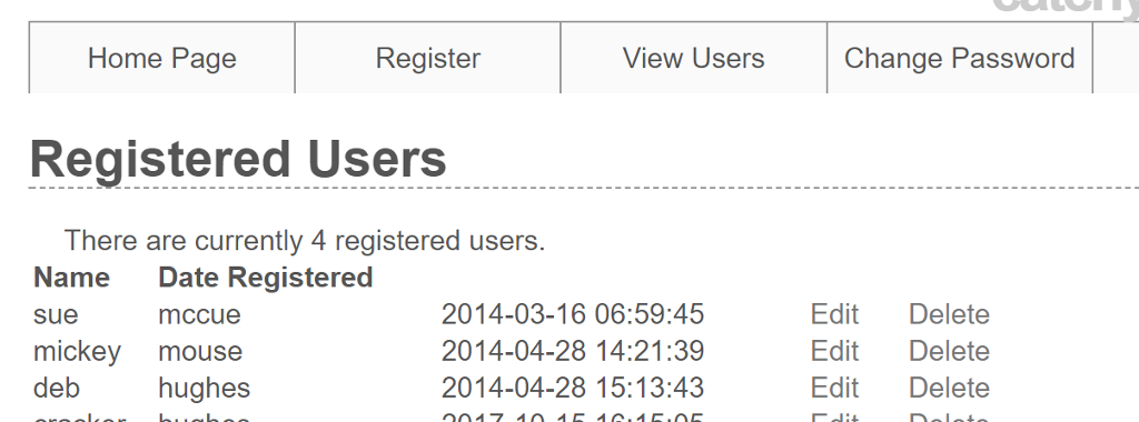 Your View User webpage should look similar to the image below (your