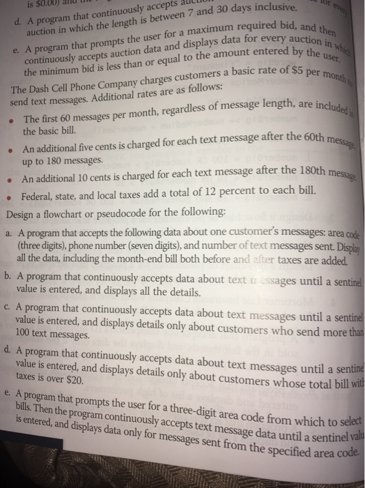  t all is $0.00) d. A program that continuously accepts e.