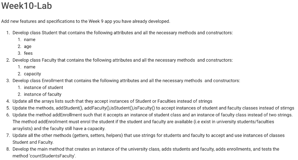  This is my week 9 lab code:- import java.util.*; import java.io.*;