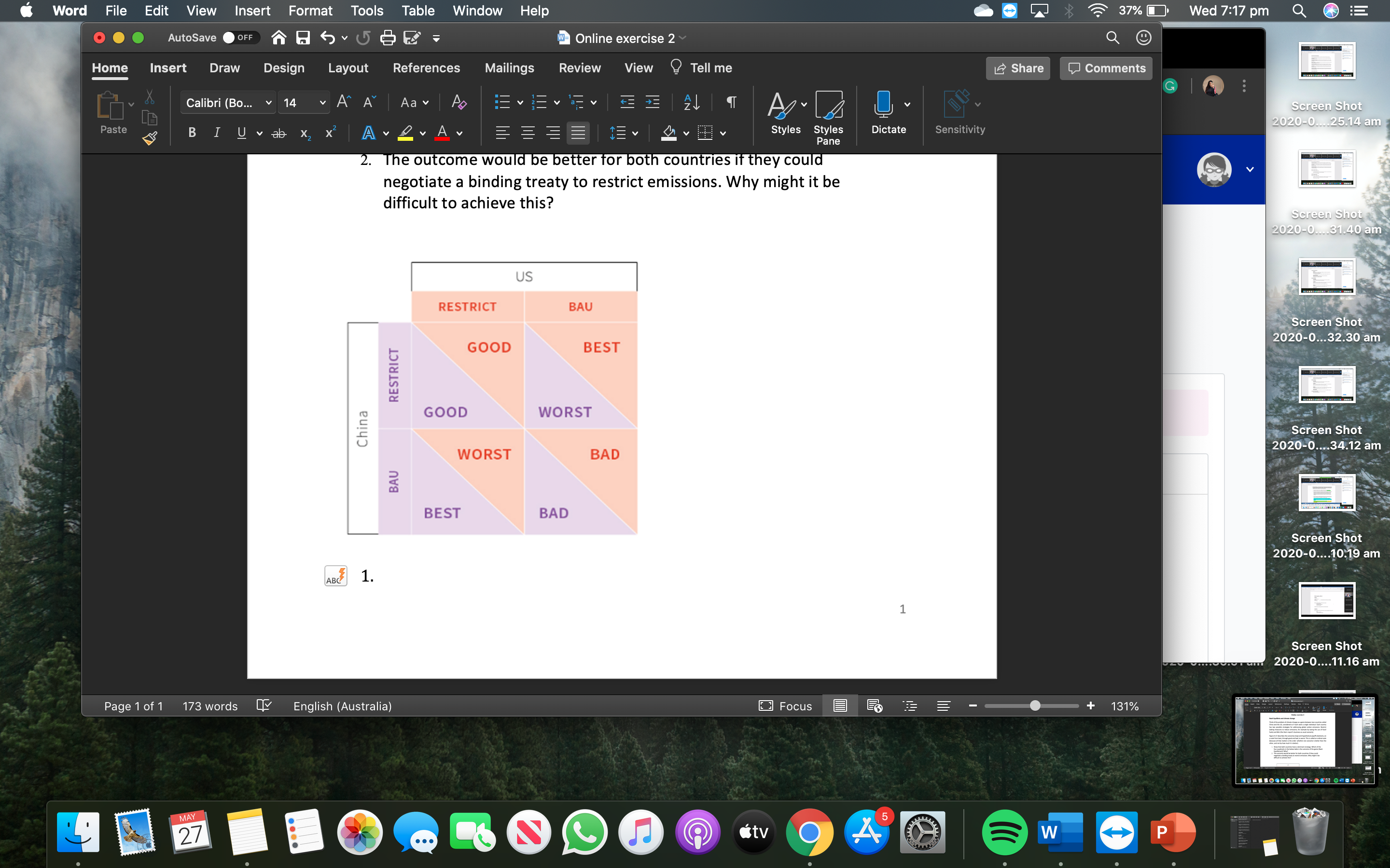 i Word File Edit View Insert Format Tools Table Window Help Autosave