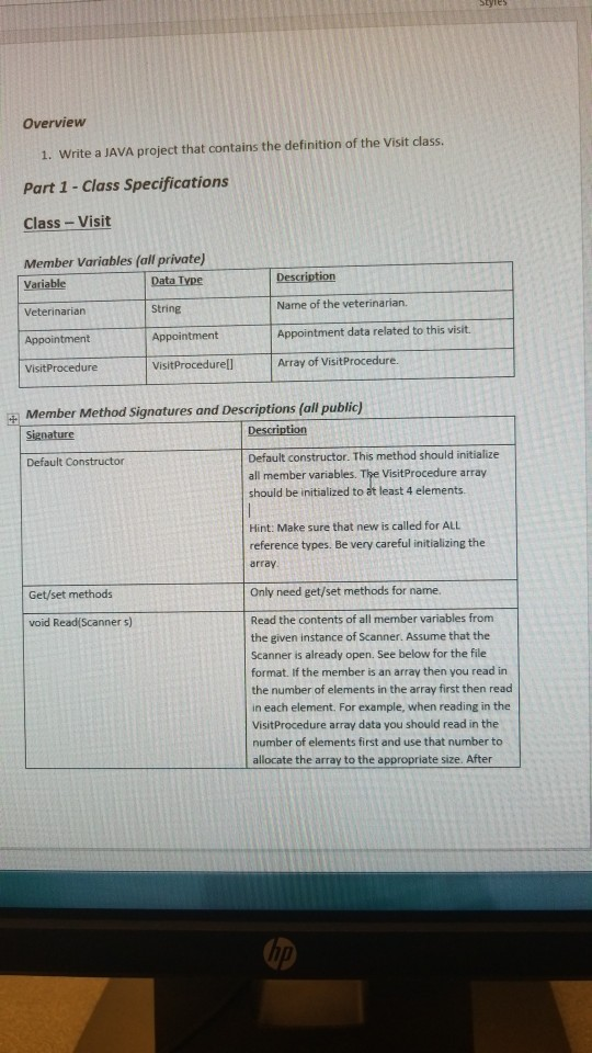  here is class structure for Appointment and VisitProcedure public class Appointment