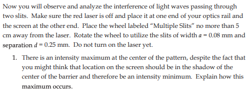 pattern from a single slit, how would the width of the central