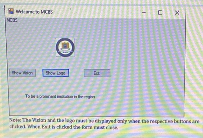  write the coding for the following form programming in vistual stodiovisual