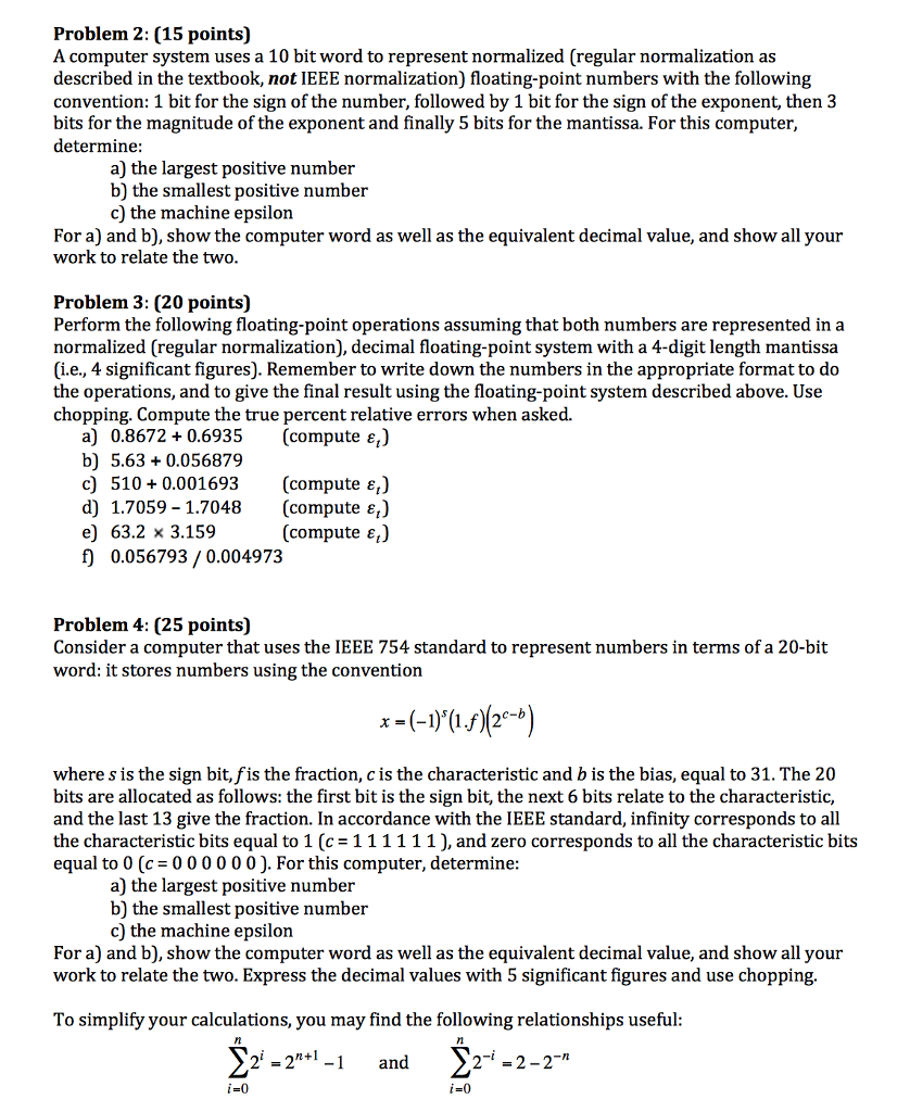  Problem 2: (15 points) A computer system uses a 10 bit