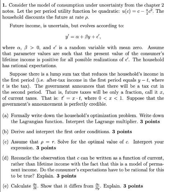 Hi, Please answer as soon as possible. 1. Consider the model of