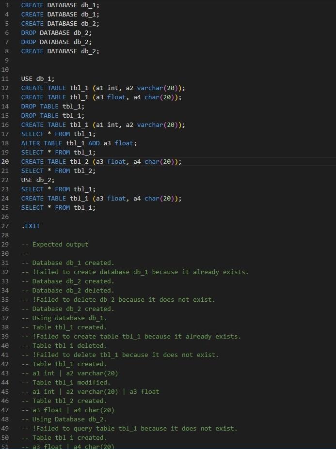the table isn't creating and it seems like my table functions aren't