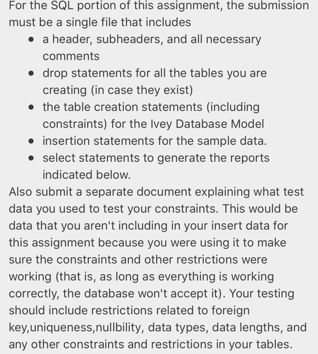 the tables, insert the sample data, and create reports as scripts. You