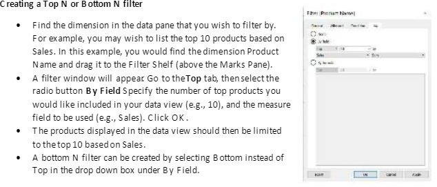 Creating a Top N or Bottom N filter Find the dimension