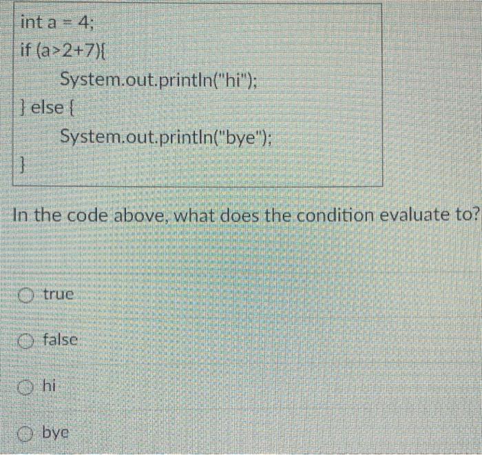 is for relational data types int num =9; System.out.print("A"); if (num !=8){