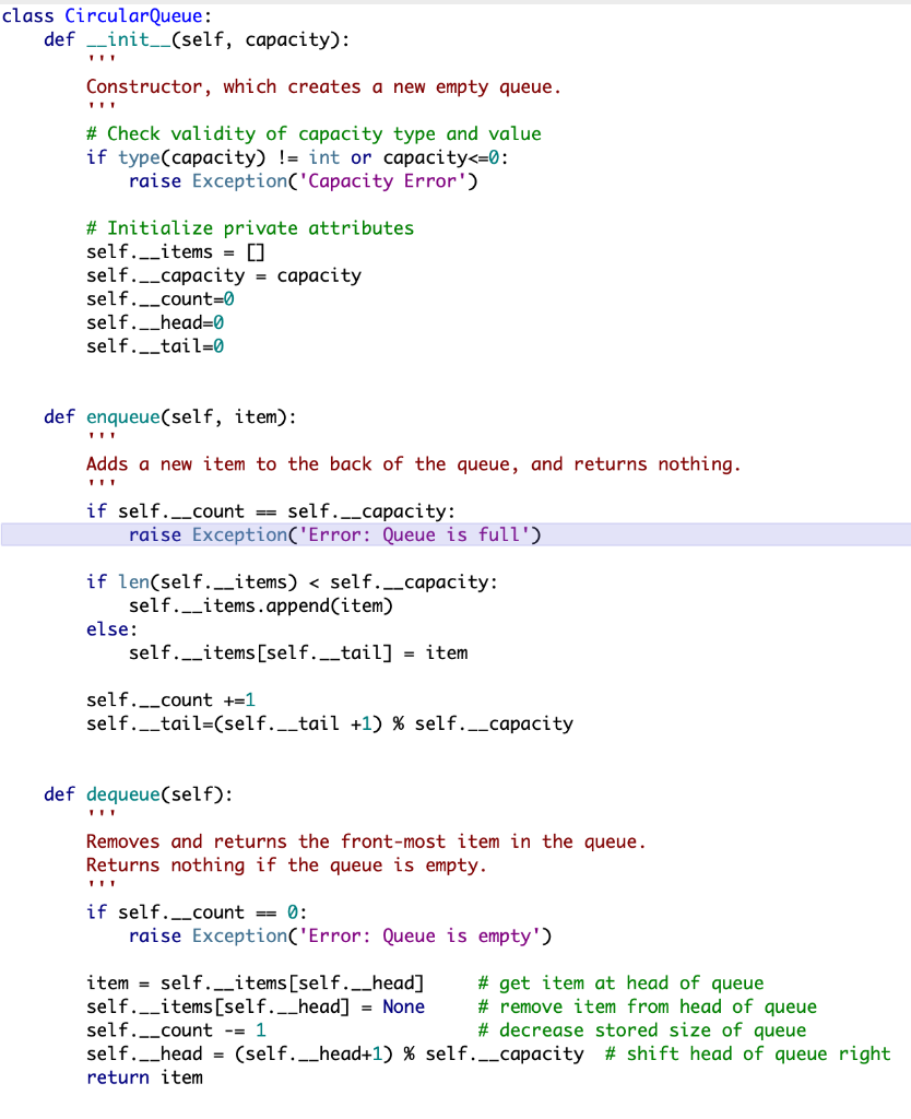 queue, and then shifts the remaining items in the list to the