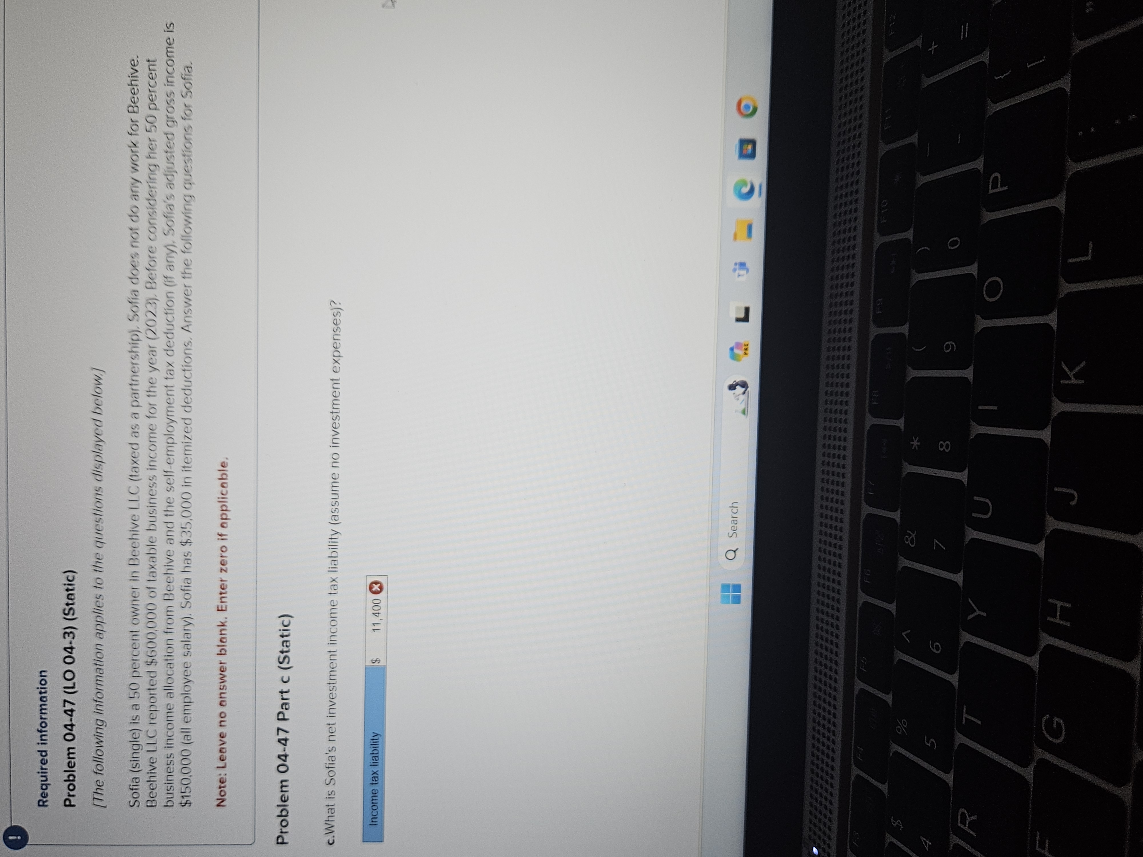  Required information Problem 04-47(LO 04-3)(Static) [The following information applies to the