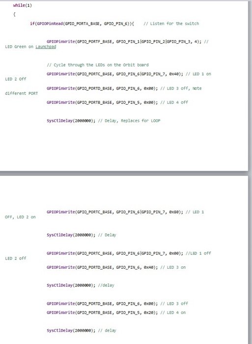 detailed in thorough in chart, read code carfully) void main(void) // setting