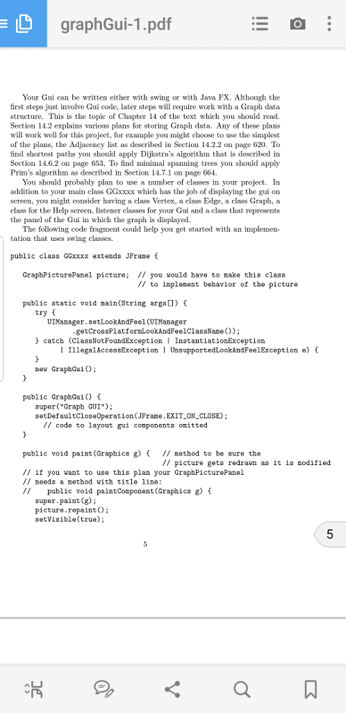 and creates a GUI that performs some of the required tasks. The