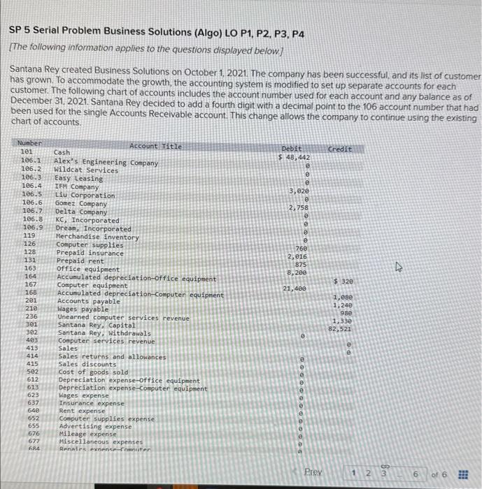 to set up separate accounts for each customer, The following chart of