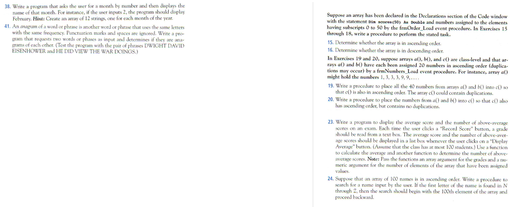 the Code window with the statement Dim scores (50) As Double and