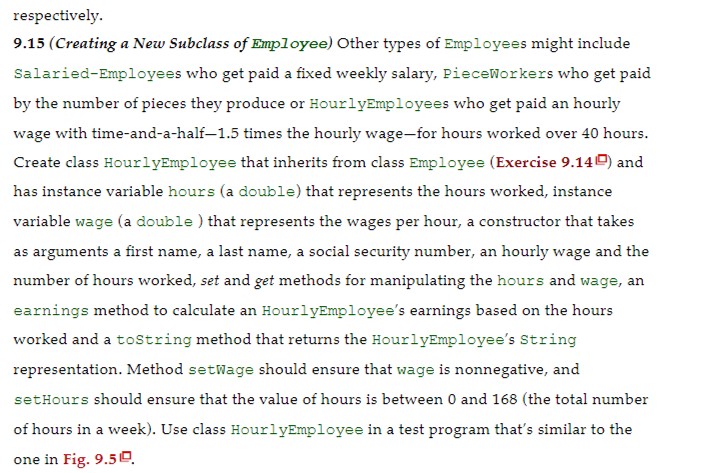  in java please heres the 9.14 example public class Employee {