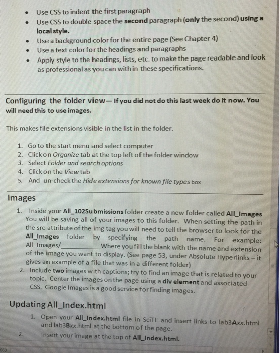  I just need the code for the questions Use CSS to