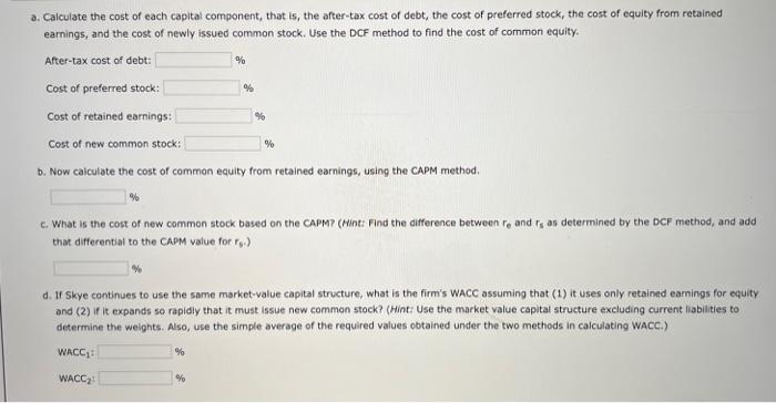 (in thousands of dollars): Skye's earnings per share last year were $2,65.