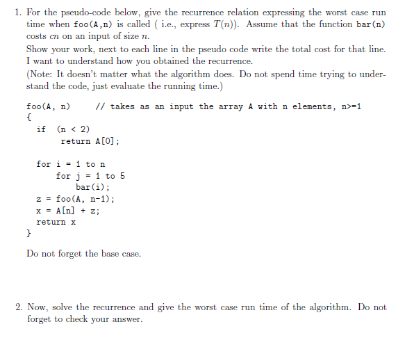 Data Structures Question Example Problem with solution (do not provide a solution