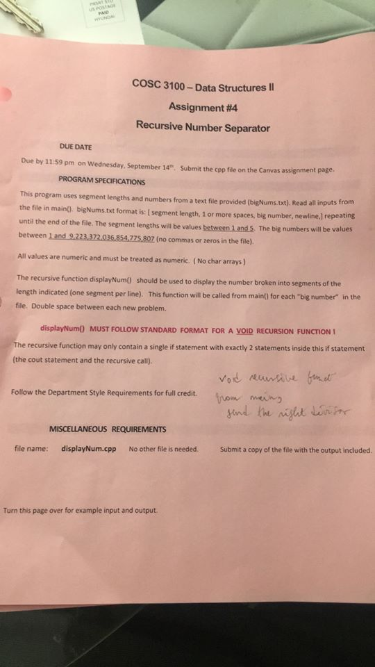 Team, I need help with this C++ program Thanks COSC 3100-Data Structures