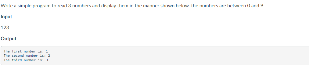  Write a simple Assembly program to read 3 numbers and display
