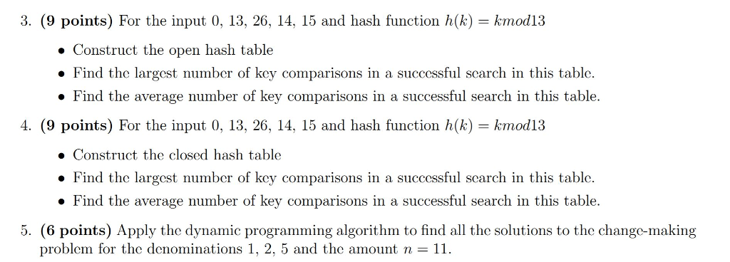 Hash functions and dynamic programming algorithm help DO NOT WRITE ACTUAL CODE,