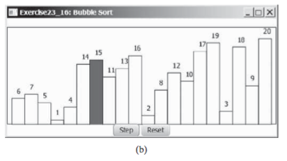  Write a program in Java that animates the bubble sort algorithm.