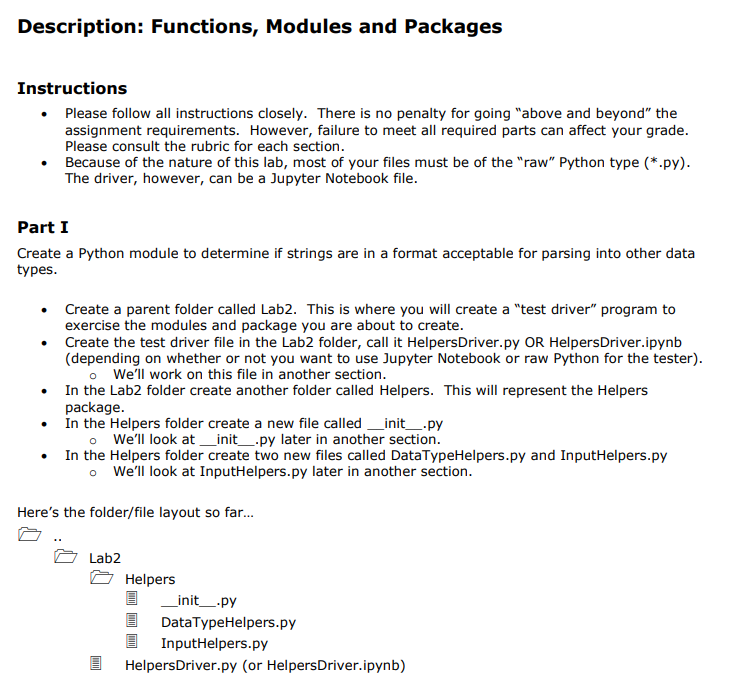 PYTHON - Please help with PART III in this Lab. Description: Functions,