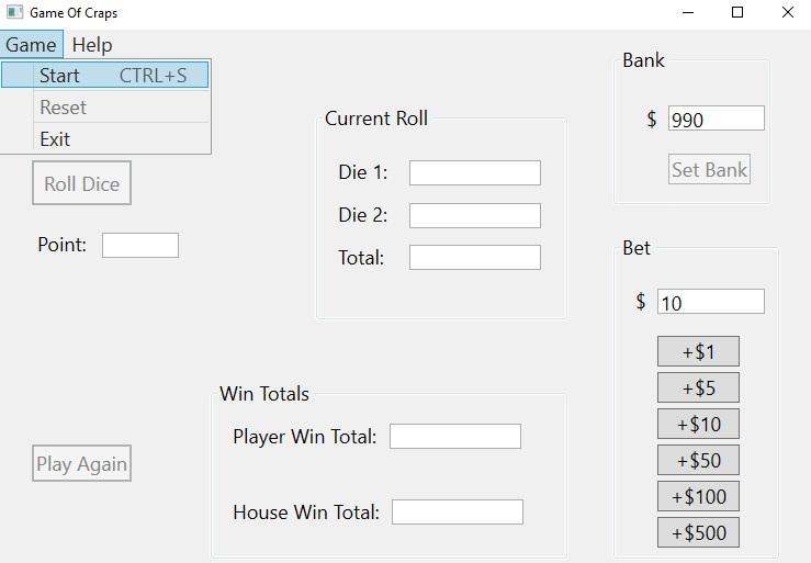 thumbs down. Basic GUI Design: The Game of Craps Background The rules