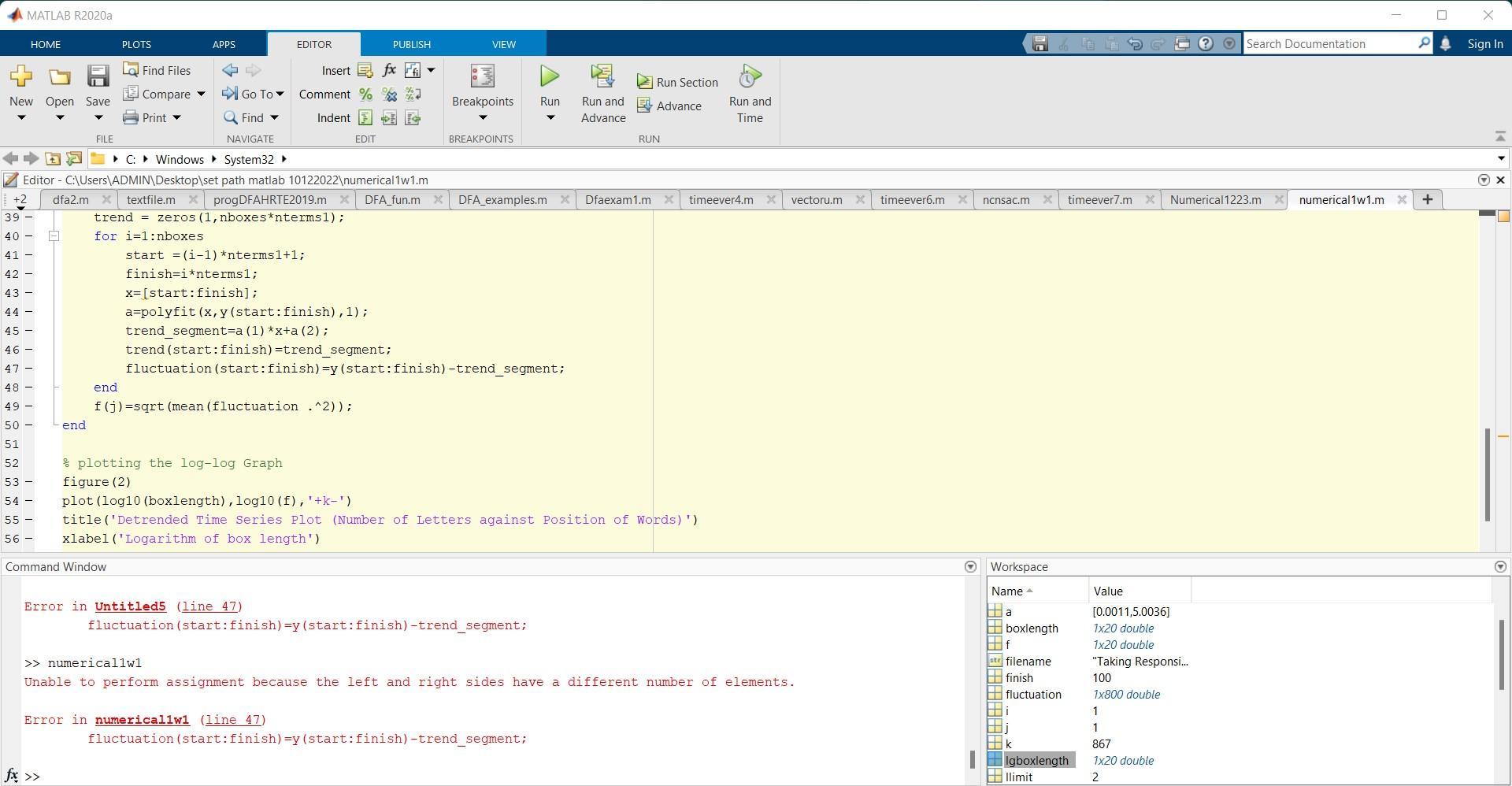 Dear Expert this is the MATLAB program for the Detrended fluctuation analysis