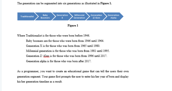 DEVELOP PROGRAM IN C++ The generation can be segmented into six generations
