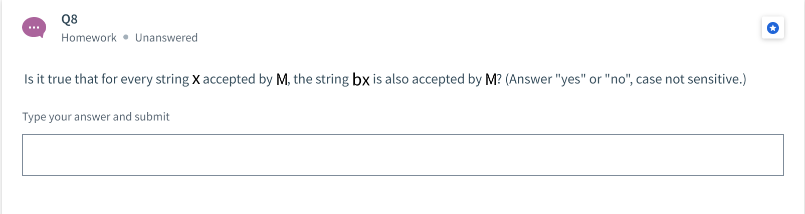 b b a b 124 13 od Q8 Homework Unanswered Is it