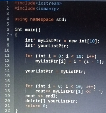  #include**i=0;i10;i++[i]=i**(i-1)i=0;i10;i++ my output keeps being 0's 