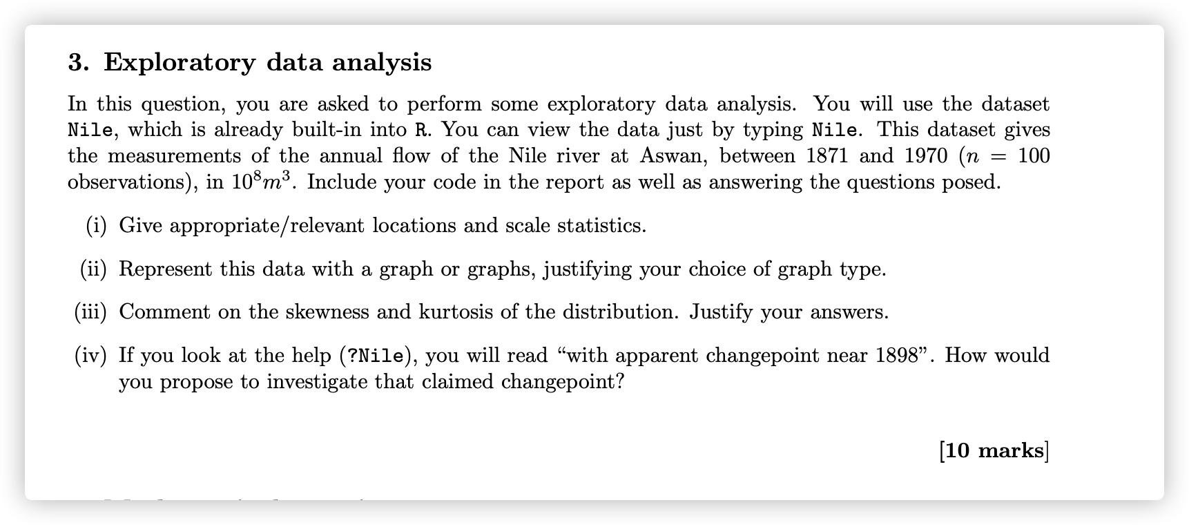 3. Exploratory data analysis In this question, you are asked to