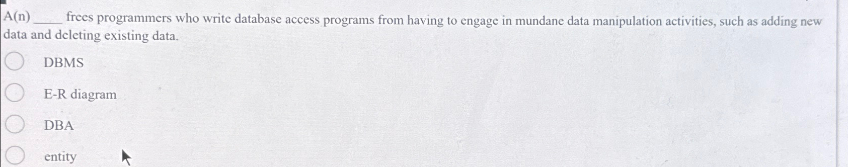  A(n) frees programmers who write database access programs from having to