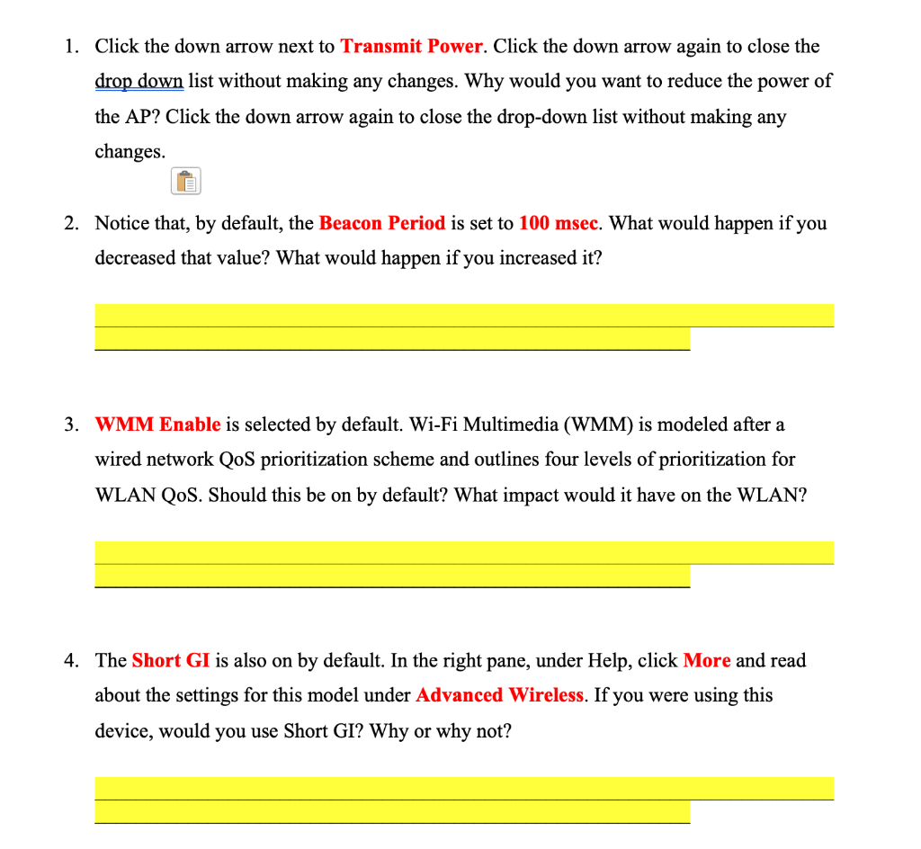  1. Click the down arrow next to Transmit Power. Click the