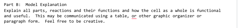 about the purpose of each part and how the cell functions as