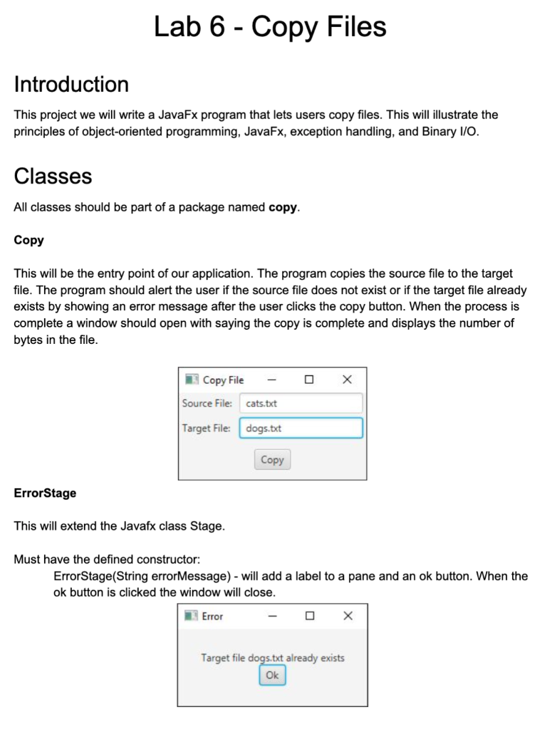 CopyBinaryFile.java is used in order to make the method work, below