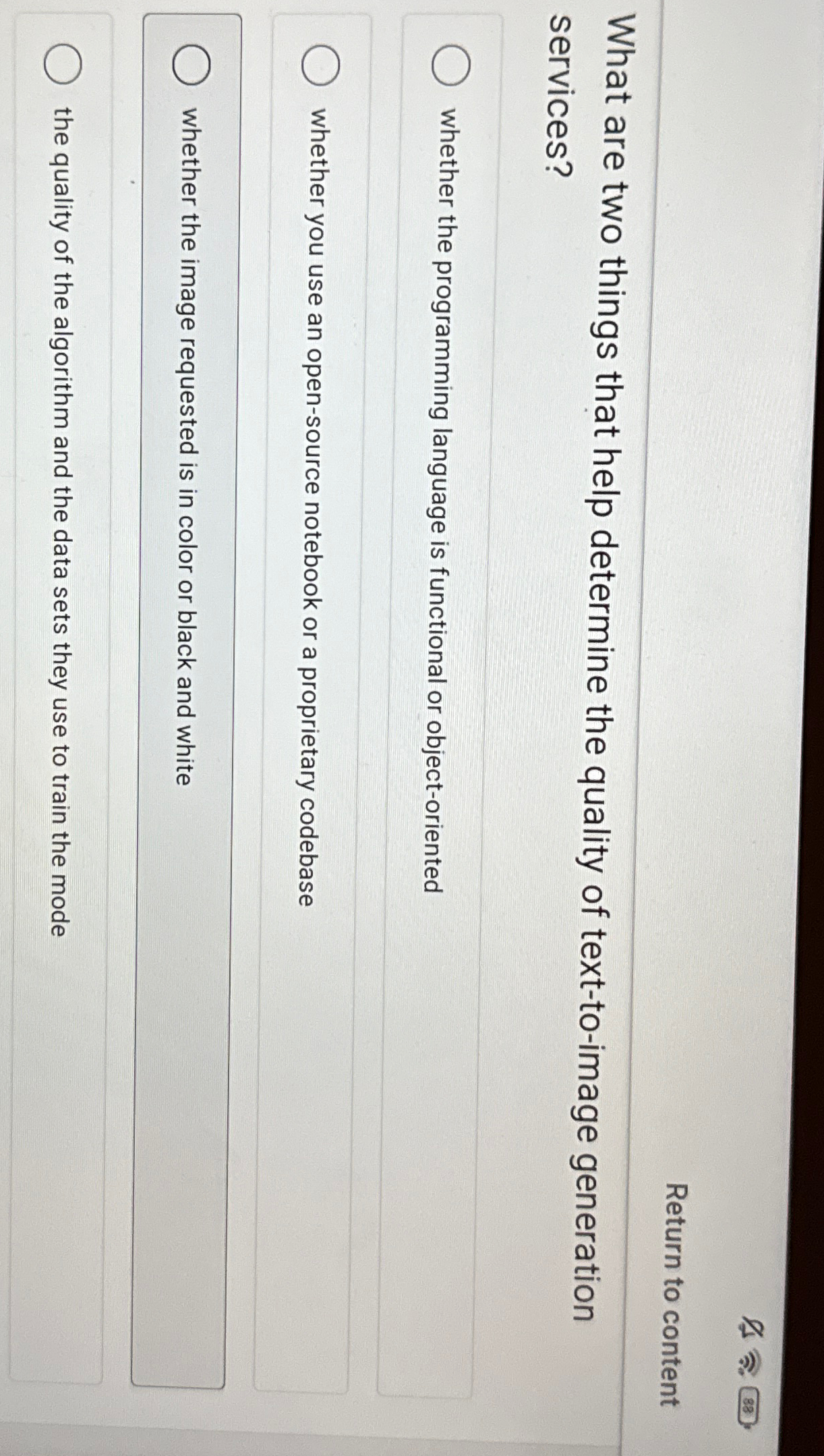  Return to content What are two things that help determine the