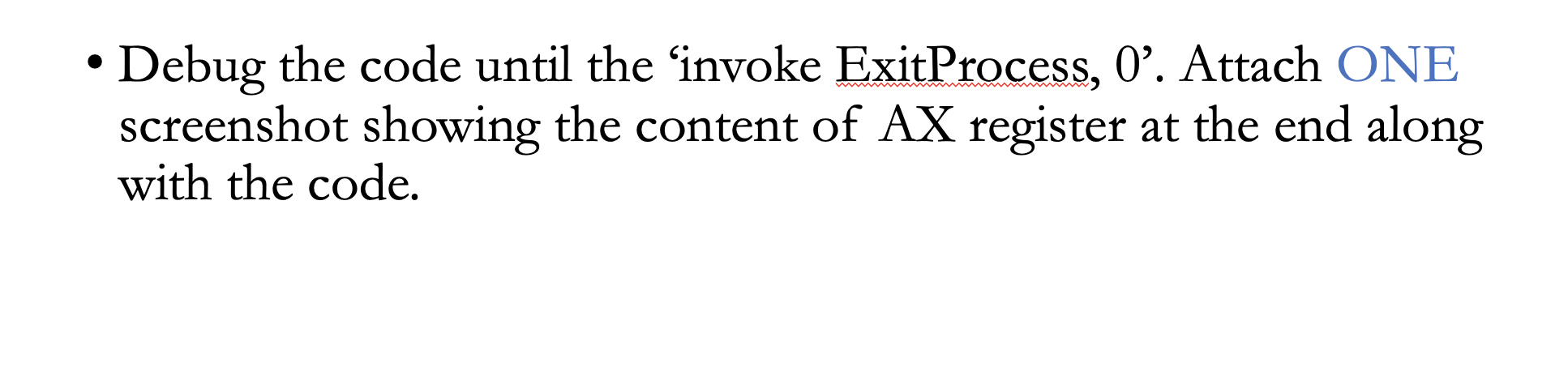Create a new Project to run the following ; EAX = Xval