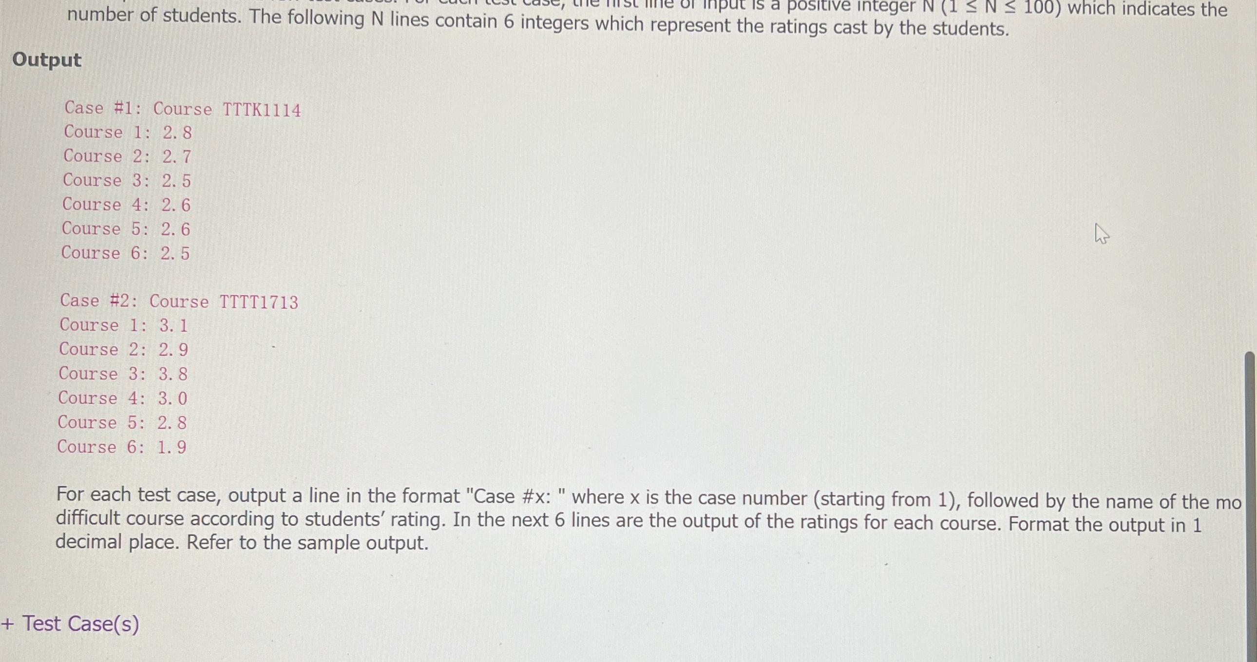  Your task is to write a program that reads the student