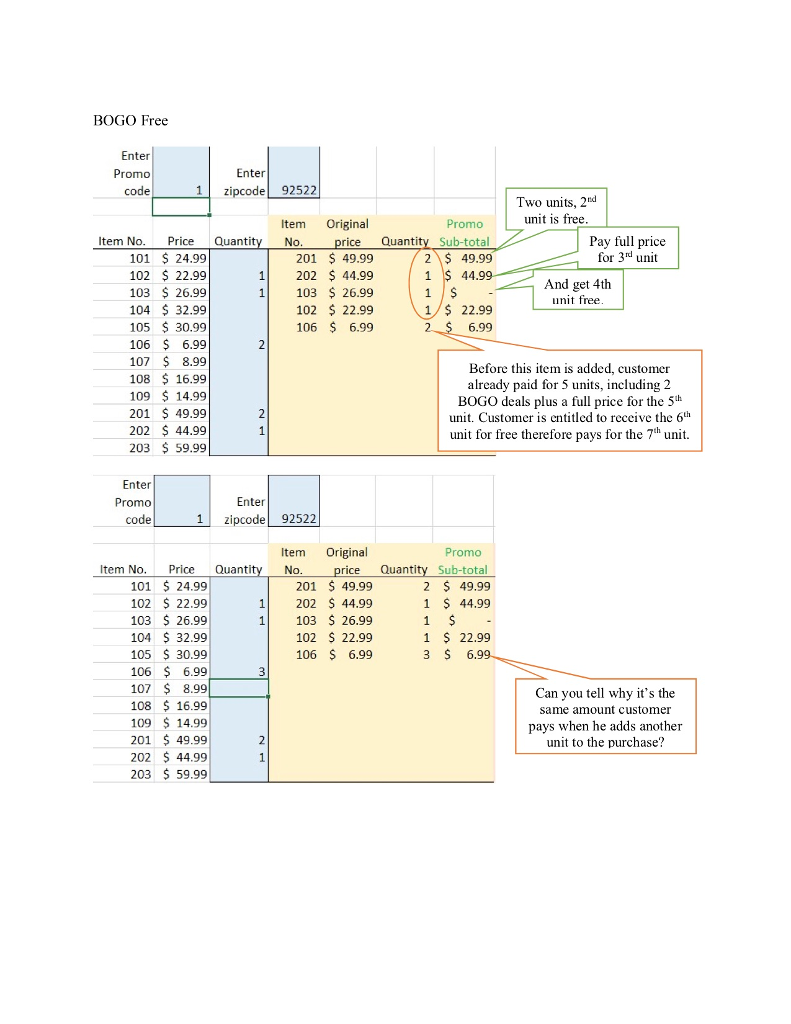 one get one second one half off, 20% off everything, 30% off