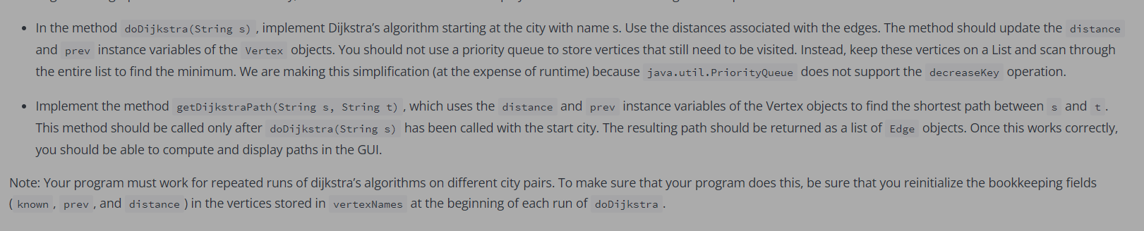this problem you will implement Dijkstra's algorithm to find shortest paths between