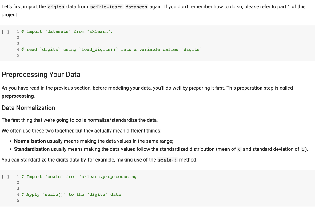  python code for all commented parts Let's first import the digits
