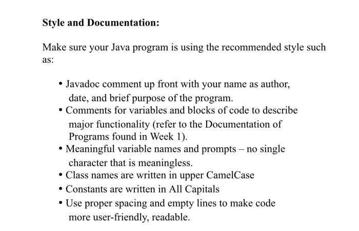 (integer or String) - Functionality: constructor with all the attribute values, calculate