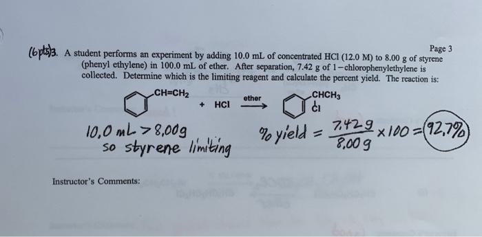 Please explain and correct this problem. Thank you! Page 3 (6 pts)3.